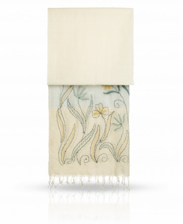 Палантин Женский ZW.EMB/WHITE.BEIGE